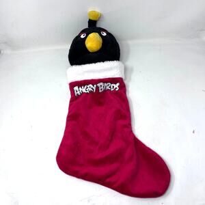 Angry Birds Black Bird Plush Christmas Stocking Embroidered 2011 Commonwealth